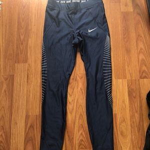 Nike Dri Fit Reflective Athletic Running Leggings Sz S